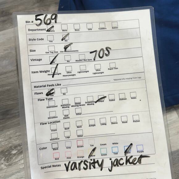 Vintage 70s Copley Cheerleader Logo Patch Blue Women M Wool Blend Varsity Jacket - Picture 9 of 9